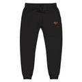 Embroidered Heart Olive Fleece Sweatpants